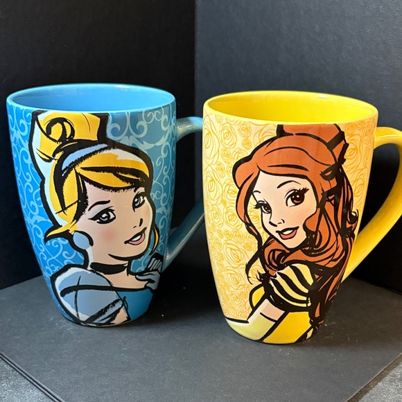 Disney Other - PAIR of Disney Princess Character Mugs — Blue & Yellow Interiors - set of 2
